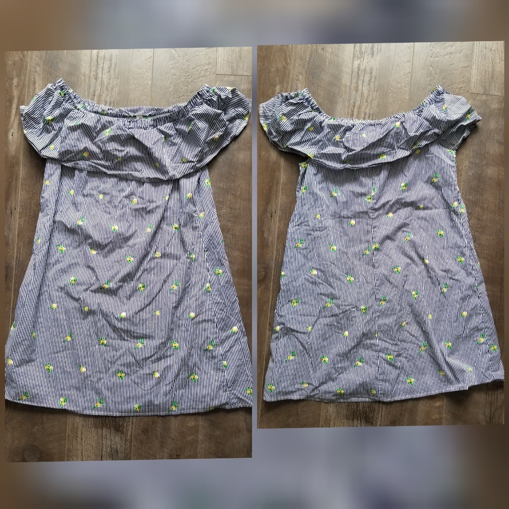 Perseption Concepts lemon print dress strapless
